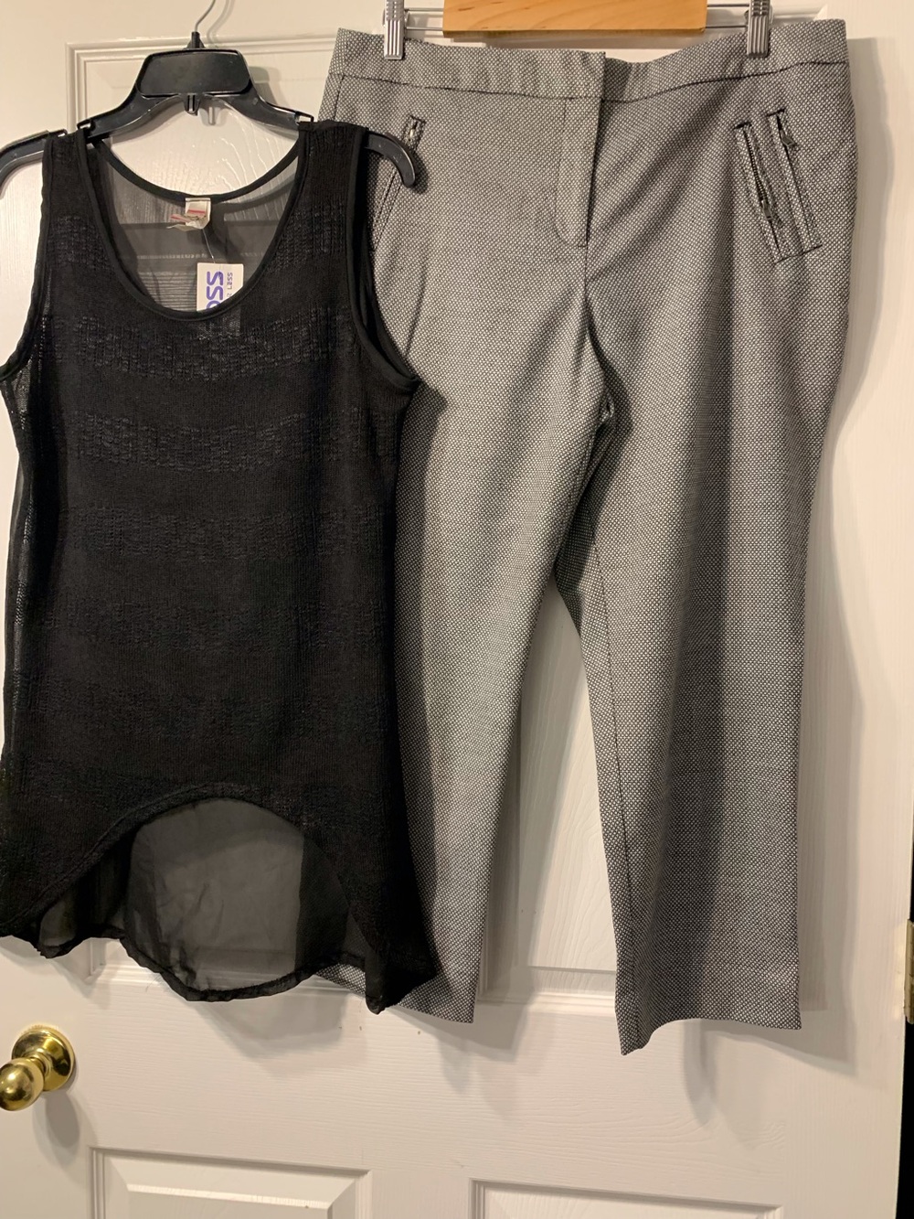 Worthington Gray Cropped Dress Pants and shirt bundle